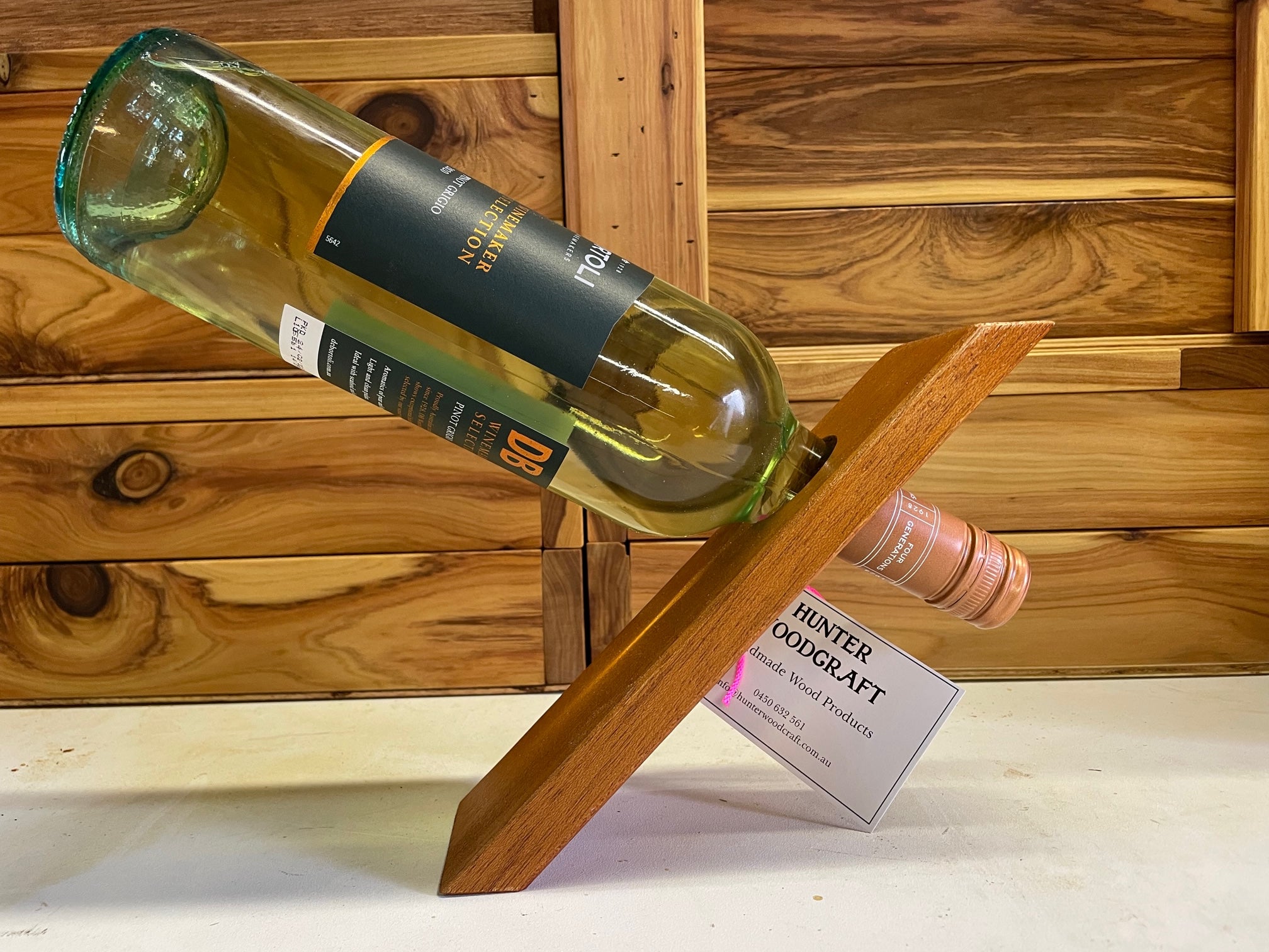 Single Bottle Wine Display Holder Does not include wine bottle Hunter Woodcraft