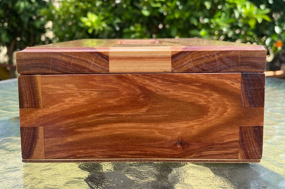 Cypress Pine Dovetail Trinket Box 197mm x 162mm x 78mm